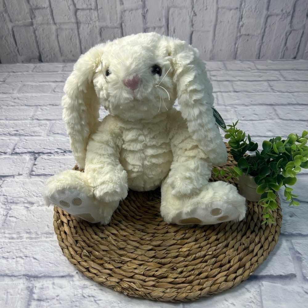 NWT Bearington Collection Cream Plush Bunny named “Creamy”